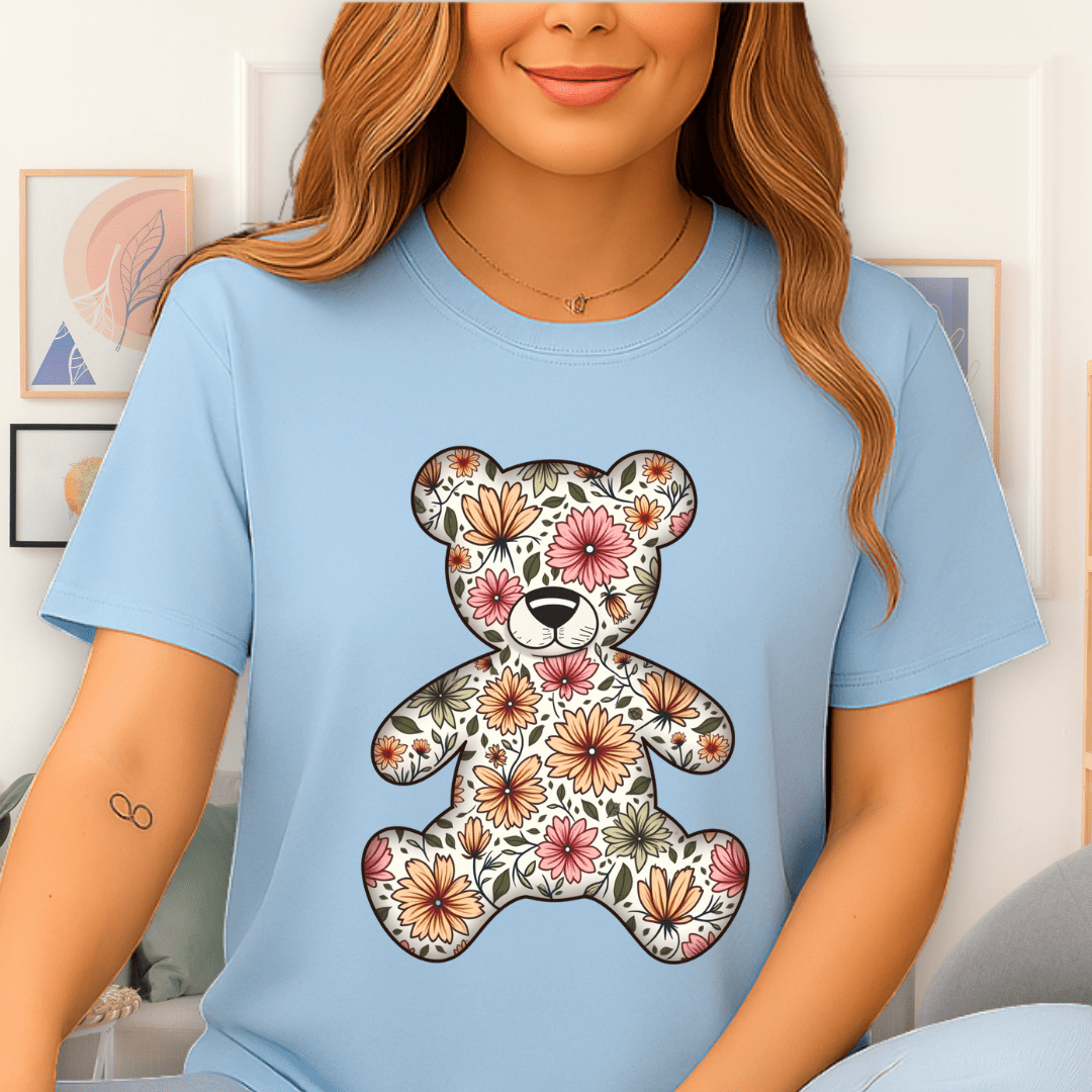 Floral Fun T-Shirt Light Blue