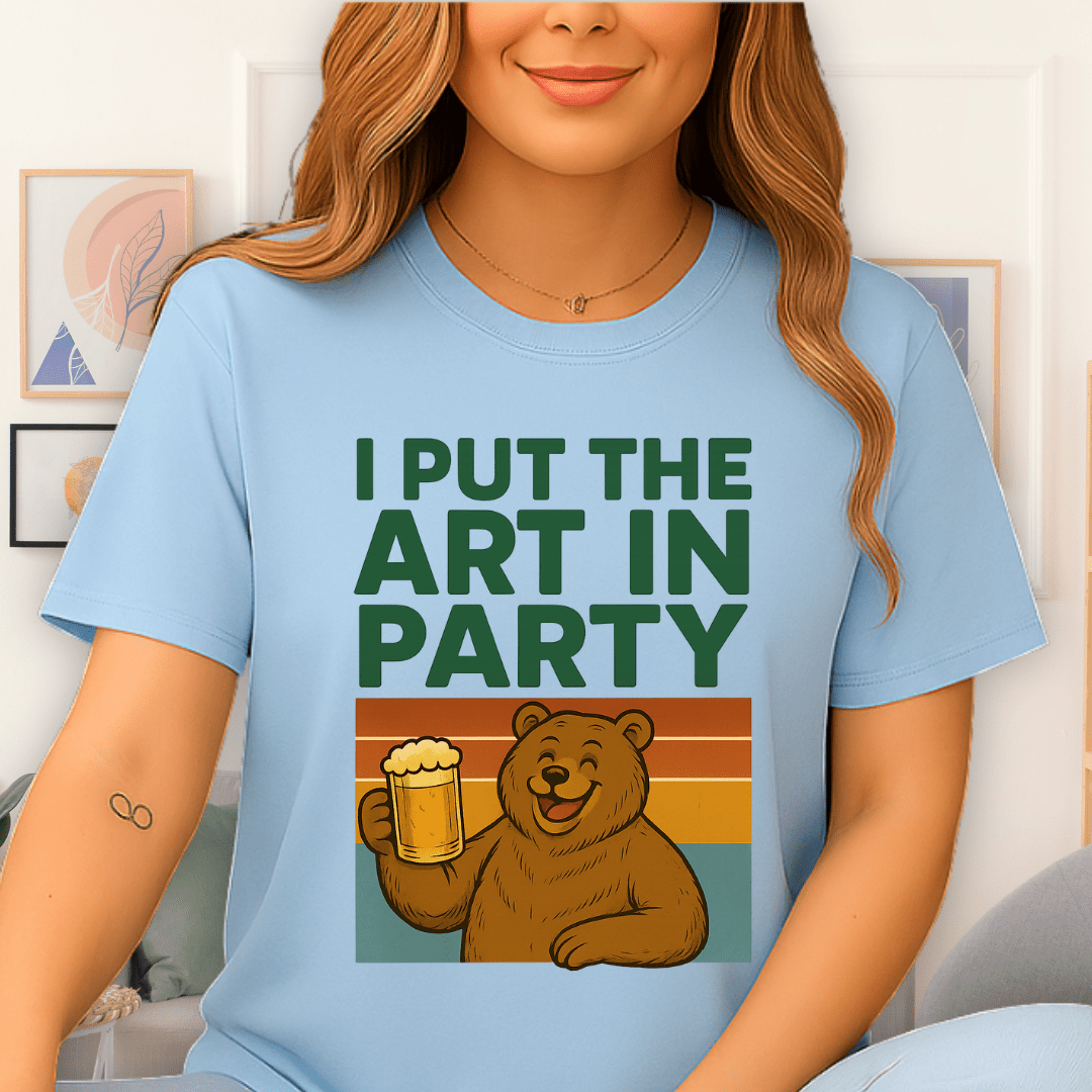 Cool Teds Teddy-Bear Party Bear T-Shirt Light Blue / S