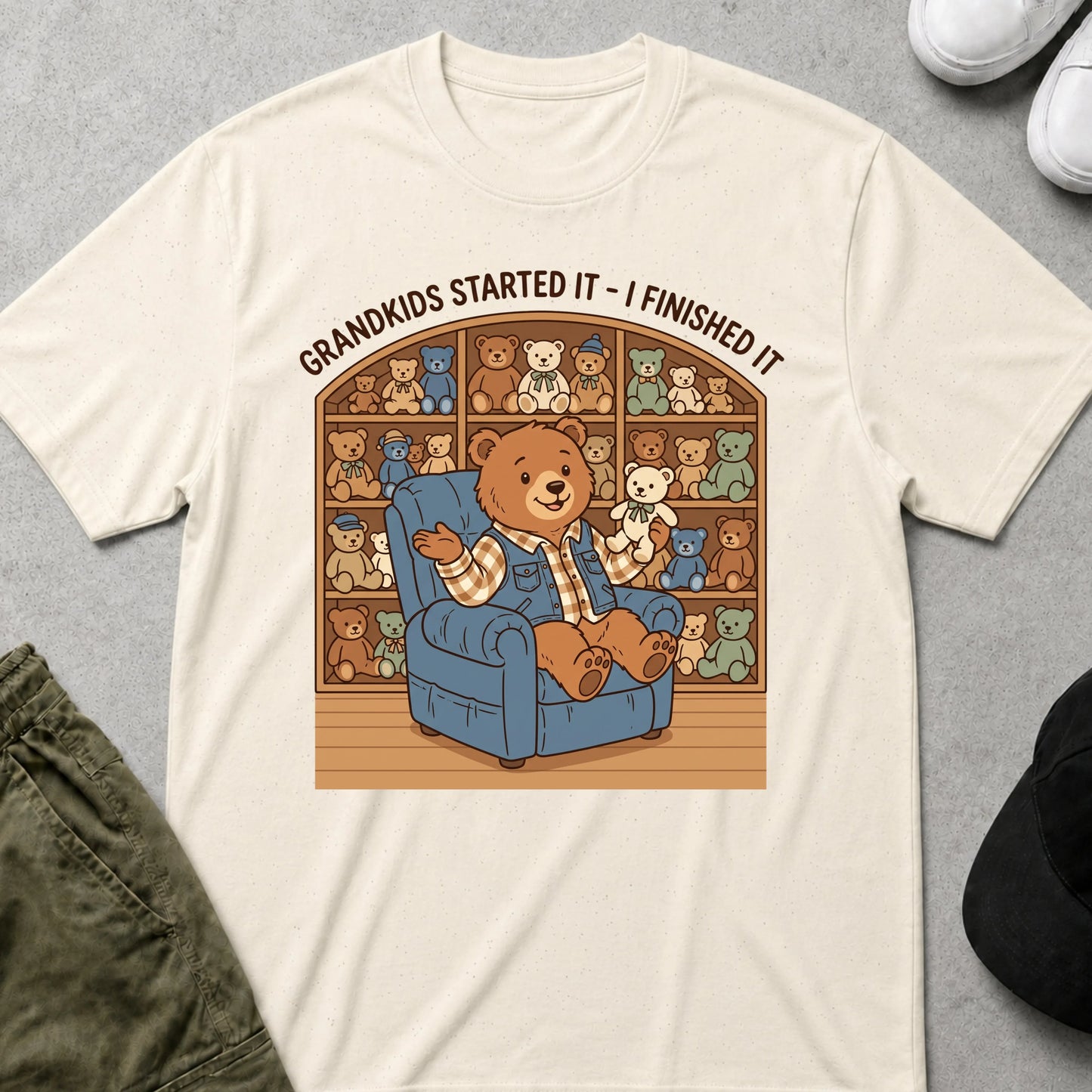 Cool Teds Teddy-Bear Grandpa Bear T-Shirt Natural / S