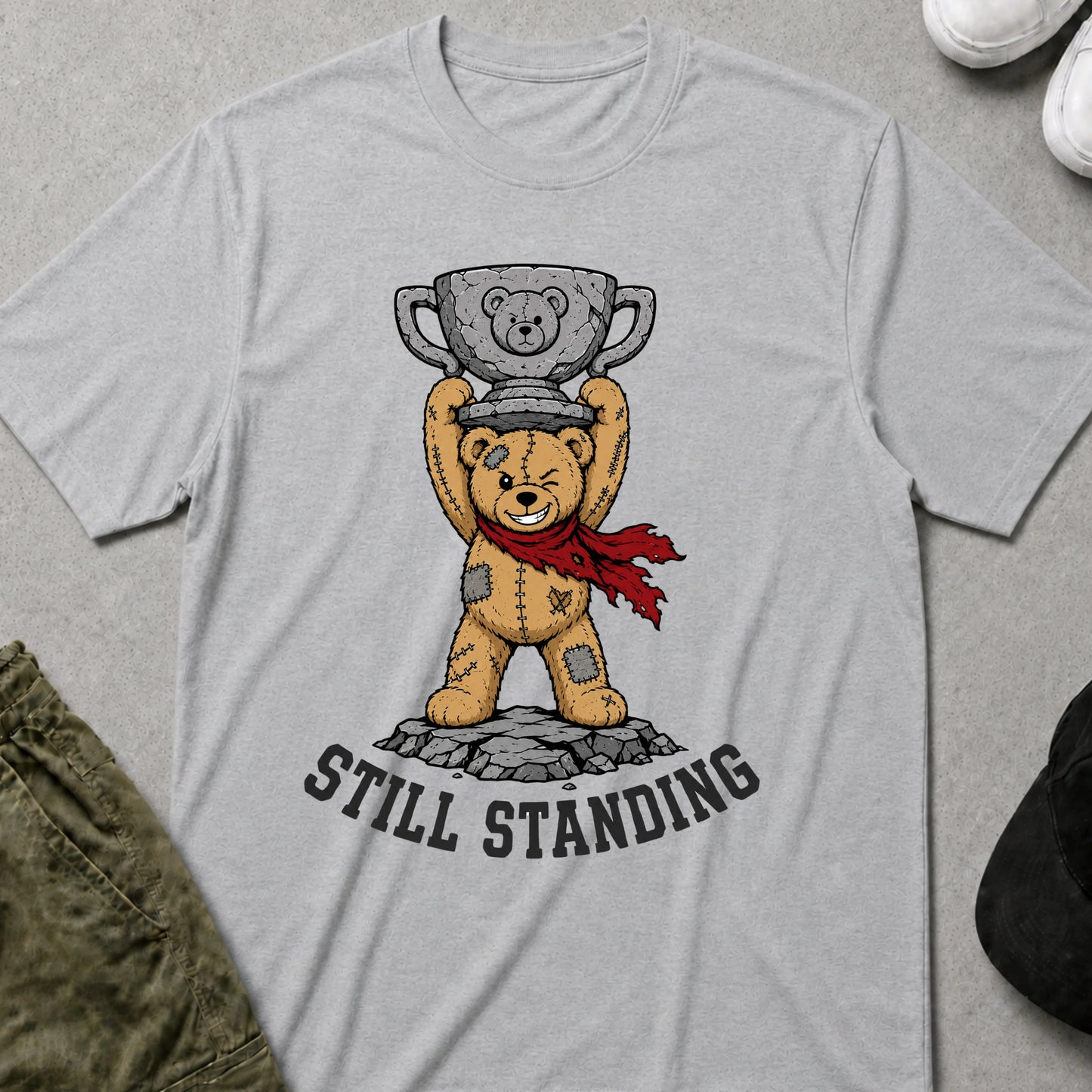 Cool Teds Teddy-Bear The Winner T-Shirt Sport Grey / S