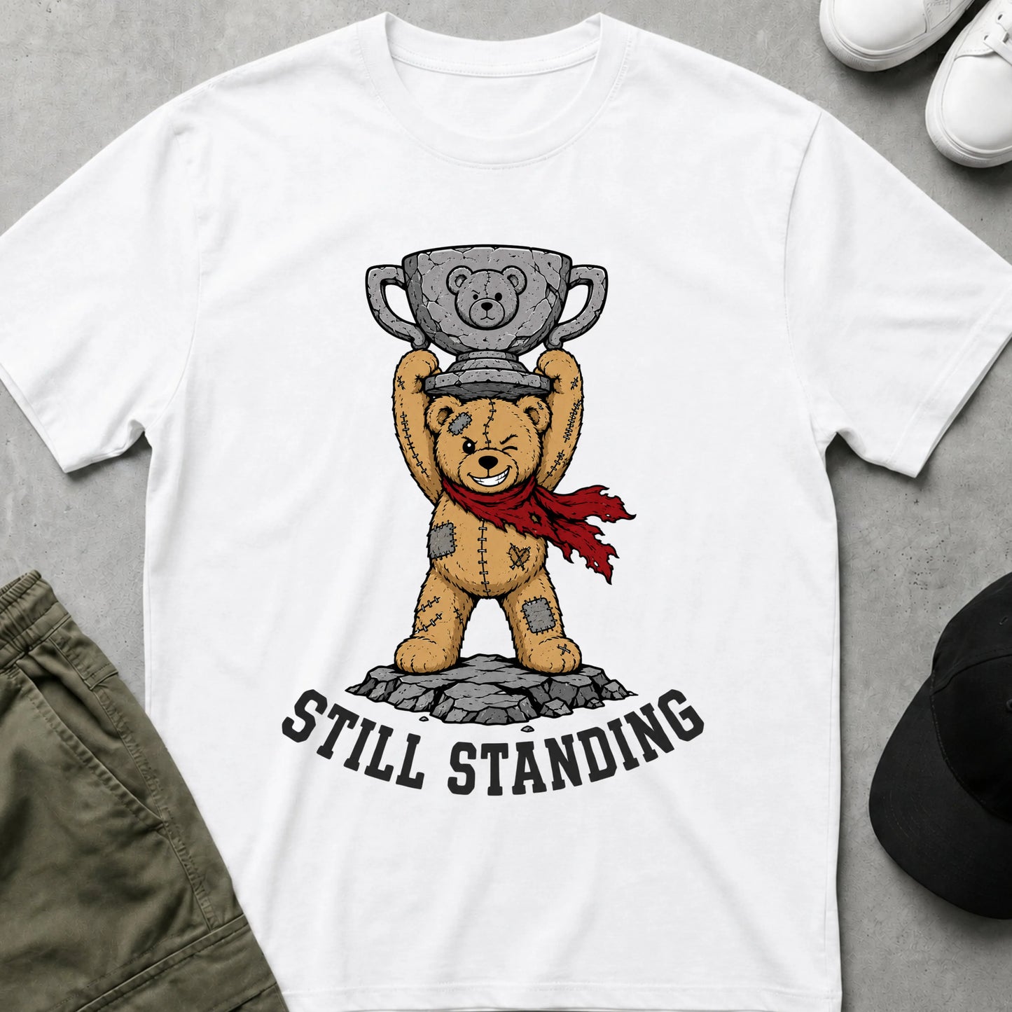 Cool Teds Teddy-Bear The Winner T-Shirt White / S