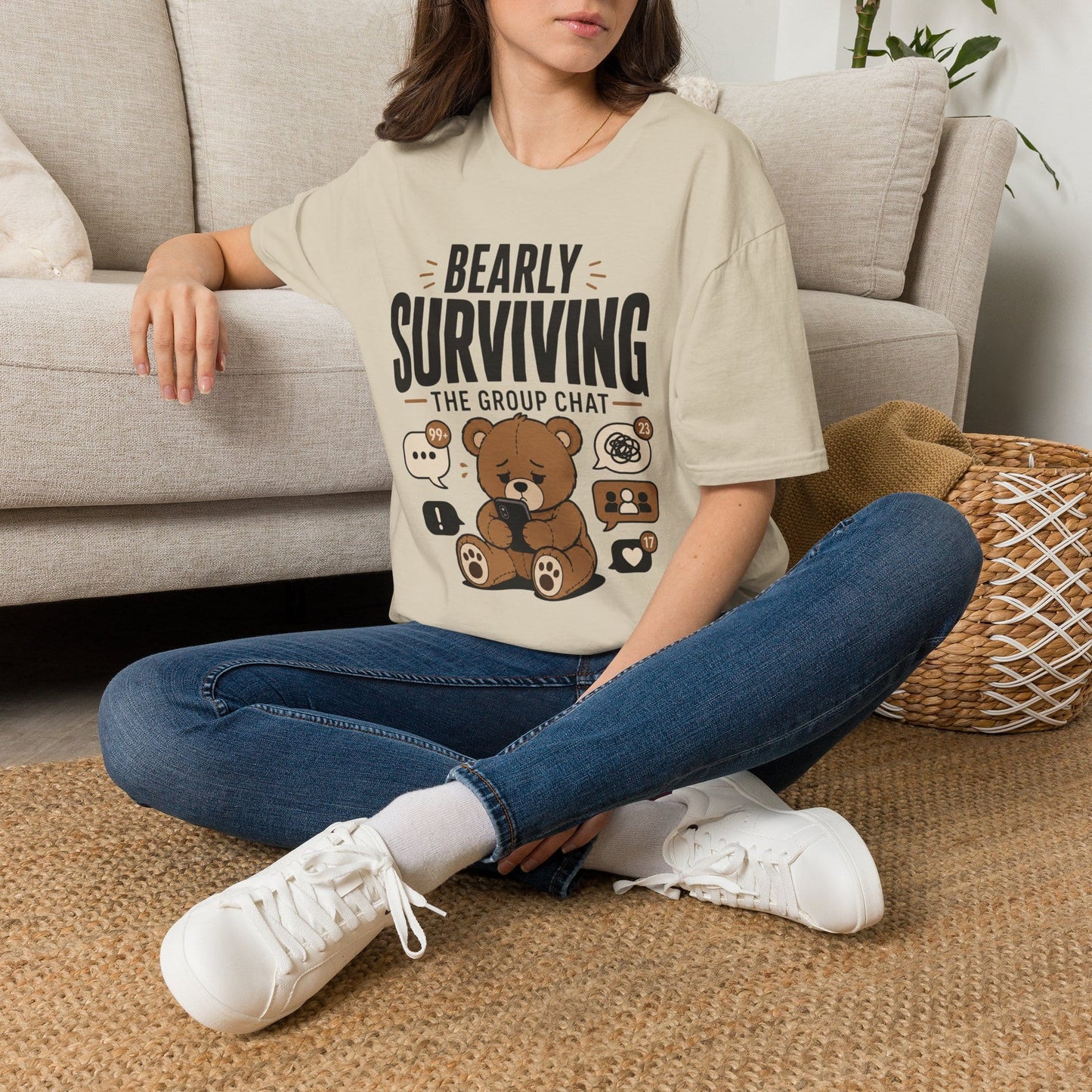 Cool Teds Teddy-Bear Group Chat Survival T-Shirt