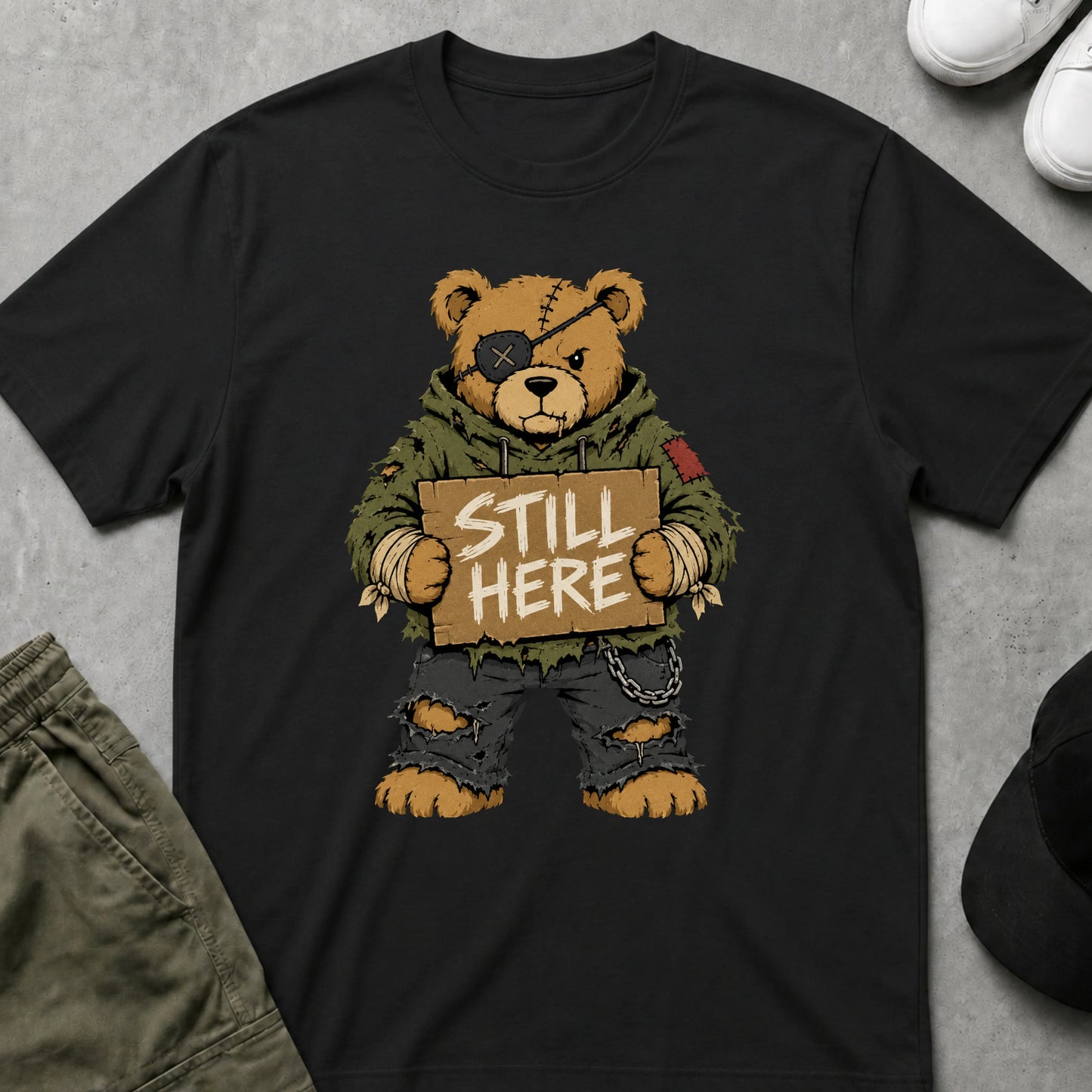 Cool Teds Teddy-Bear Going Nowhere T-Shirt Black / S