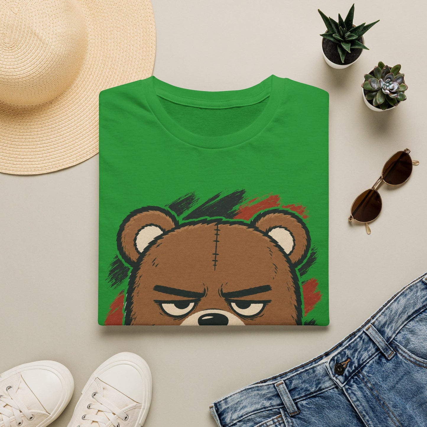 Cool Teds Teddy-Bear Not Today T-Shirt Irish Green / S