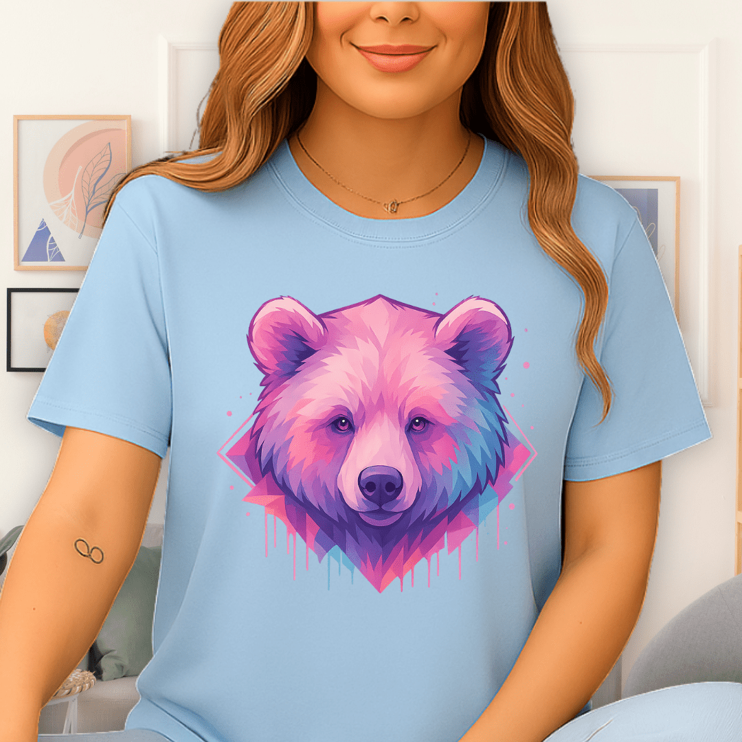 Cool Teds Teddy-Bear Pink Bear T-Shirt Light Blue / S