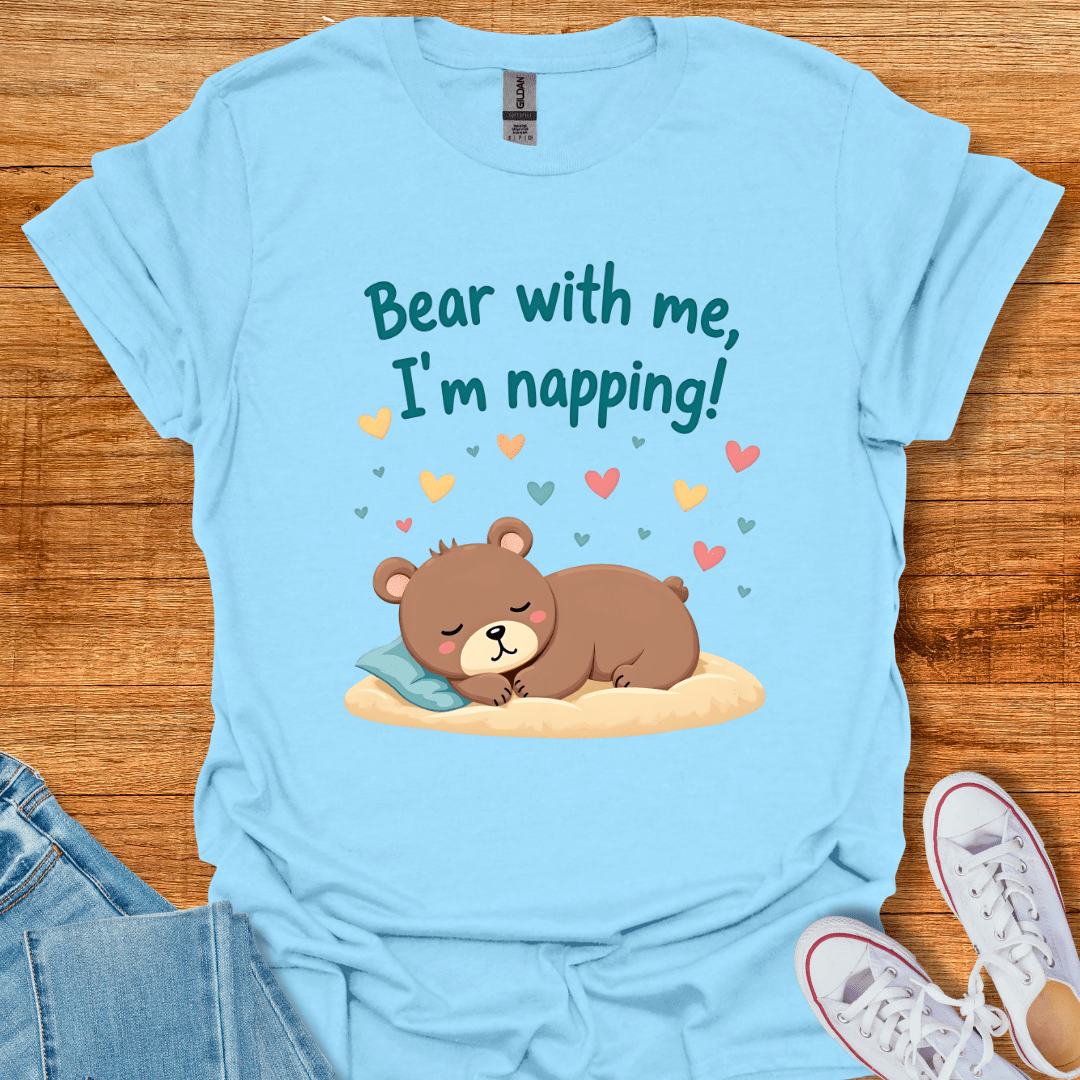 Cool Teds Teddy-Bear Nap Time T-Shirt Light Blue / S