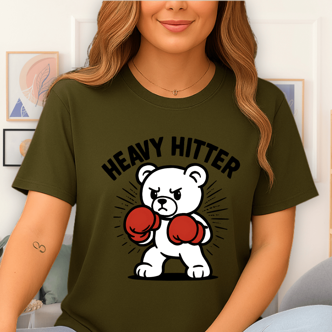 Cool Teds Teddy-Bear Heavy Hitter T-Shirt Military Green / S