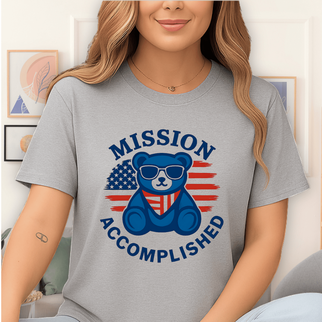 Cool Teds Teddy-Bear Mission Accomplished T-Shirt Sport Grey / S