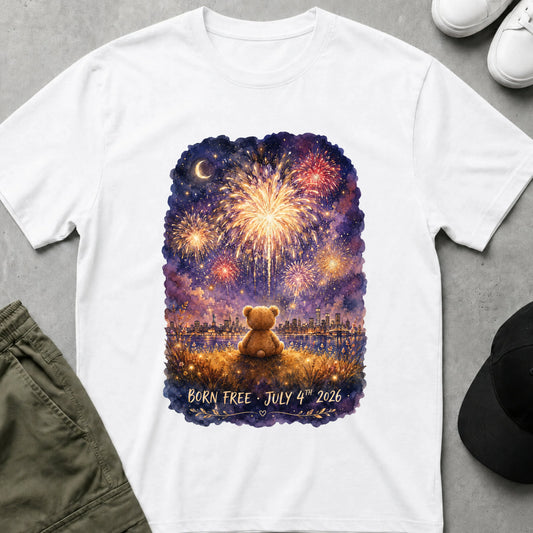 Cool Teds Teddy-Bear 4th of July T-Shirt White / S