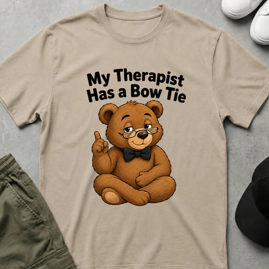 Bow Tie Bear T-Shirt Sand