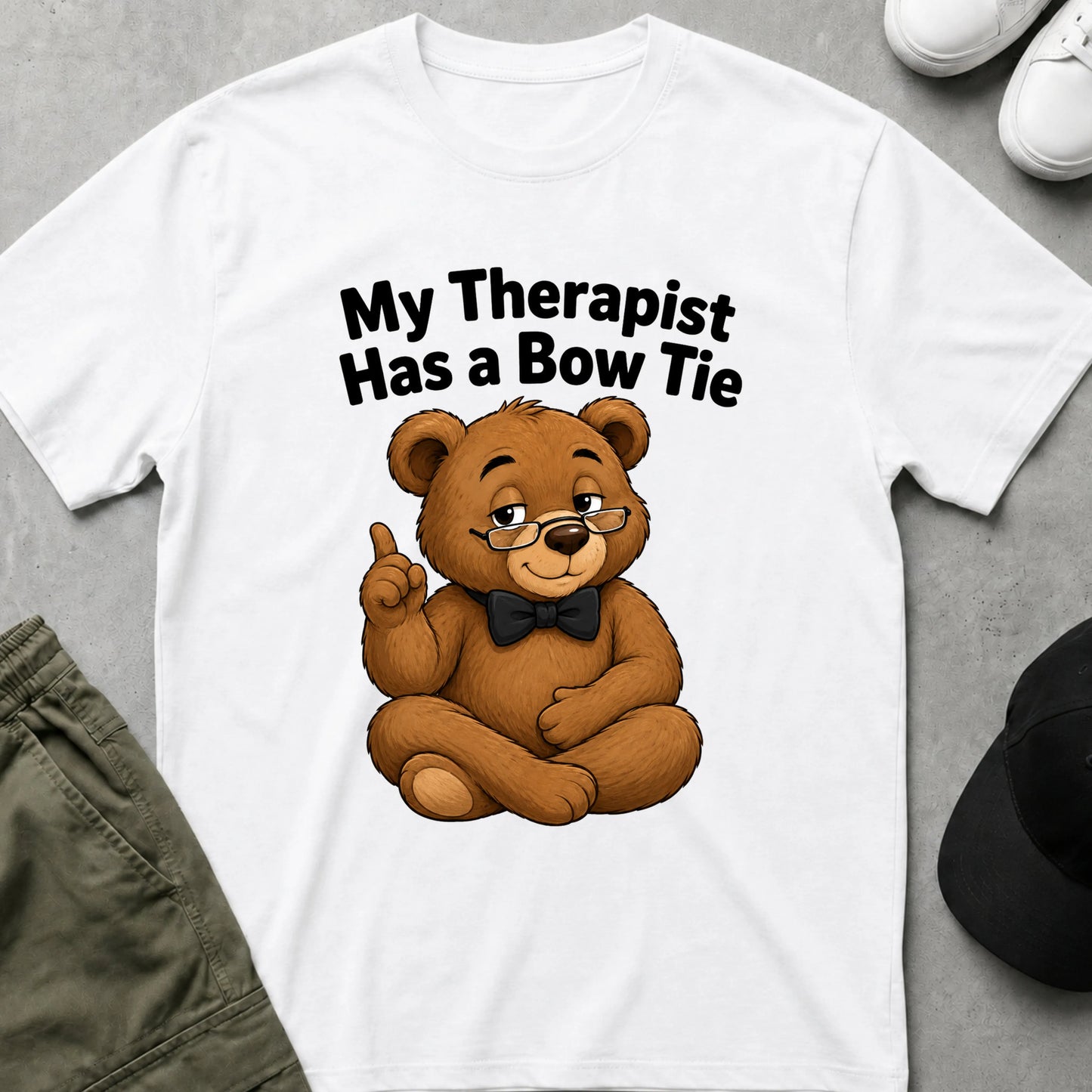 Bow Tie Bear T-Shirt White