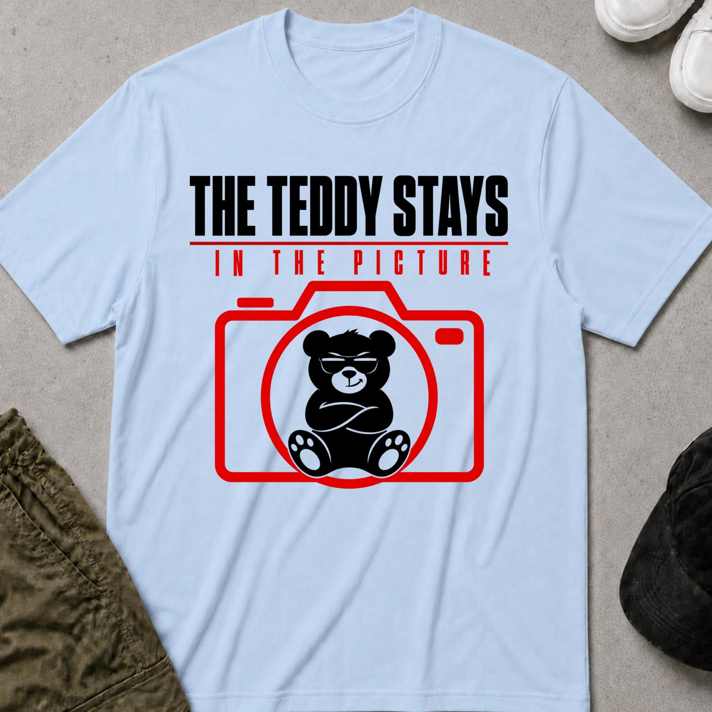 Teddy Stays T-Shirt Light Blue