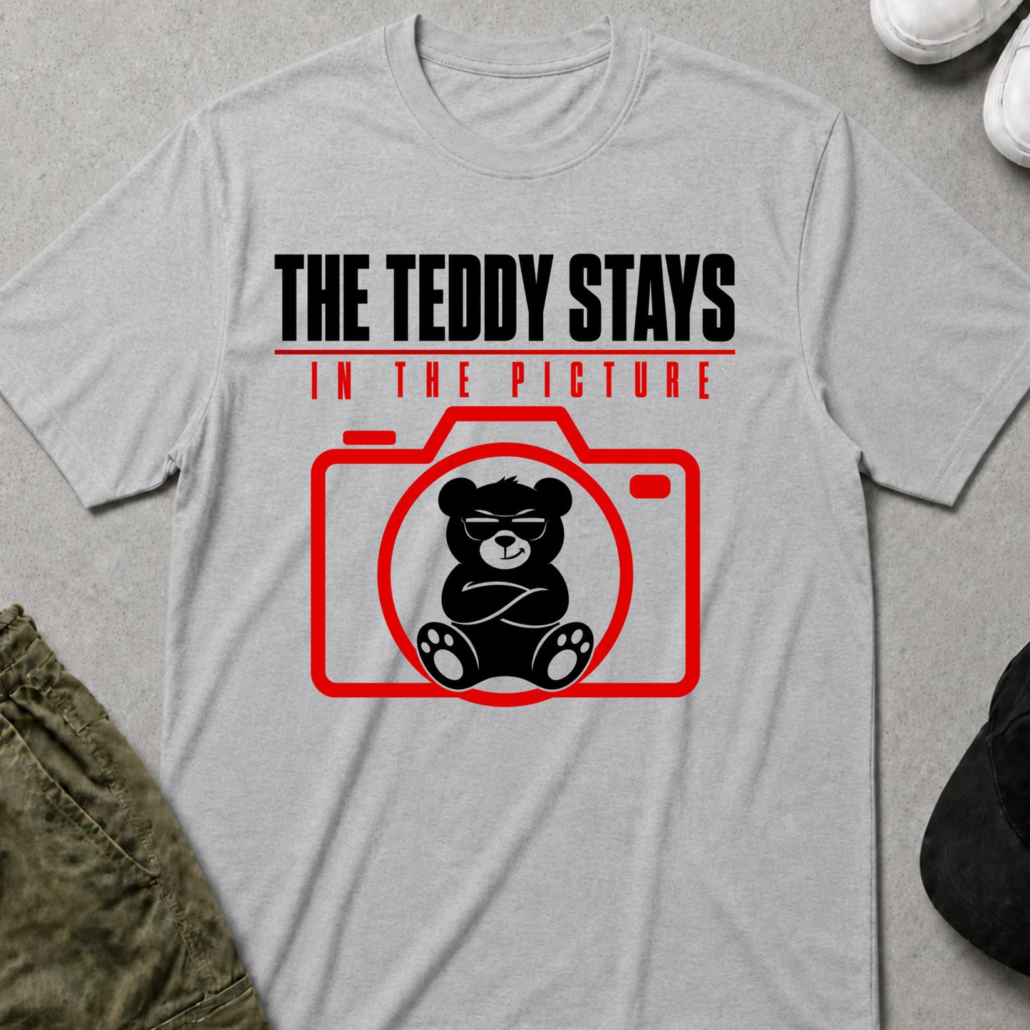 Teddy Stays T-Shirt Sport Grey