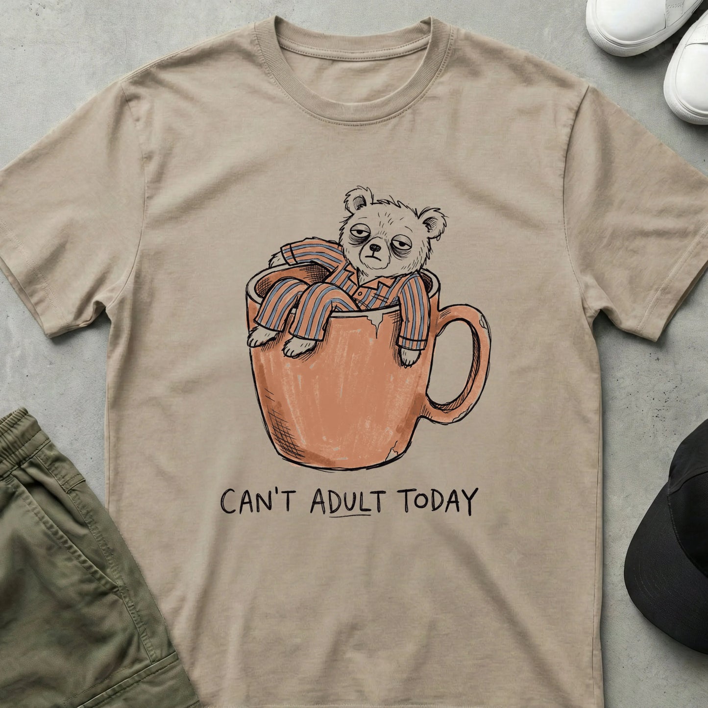 Cool Teds Teddy-Bear Barely Brewed T-shirt Sand / S