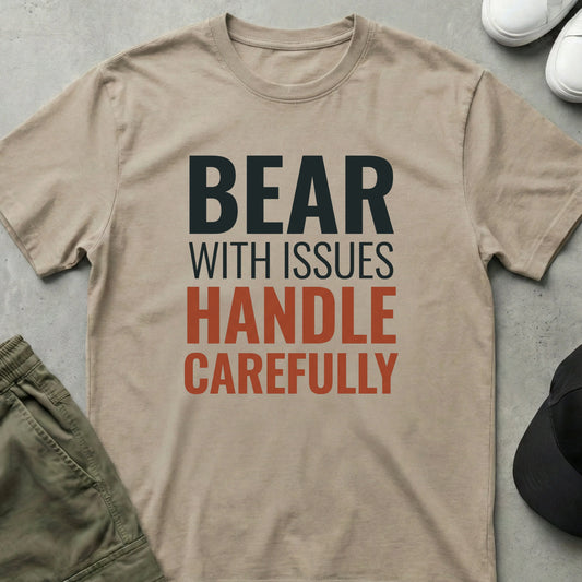 Cool Teds Teddy-Bear Handle with Care T-Shirt Sand / S