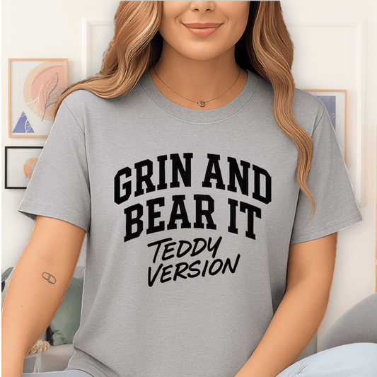 Cool Teds Teddy-Bear Grin & Bear T-Shirt Sport Grey / S