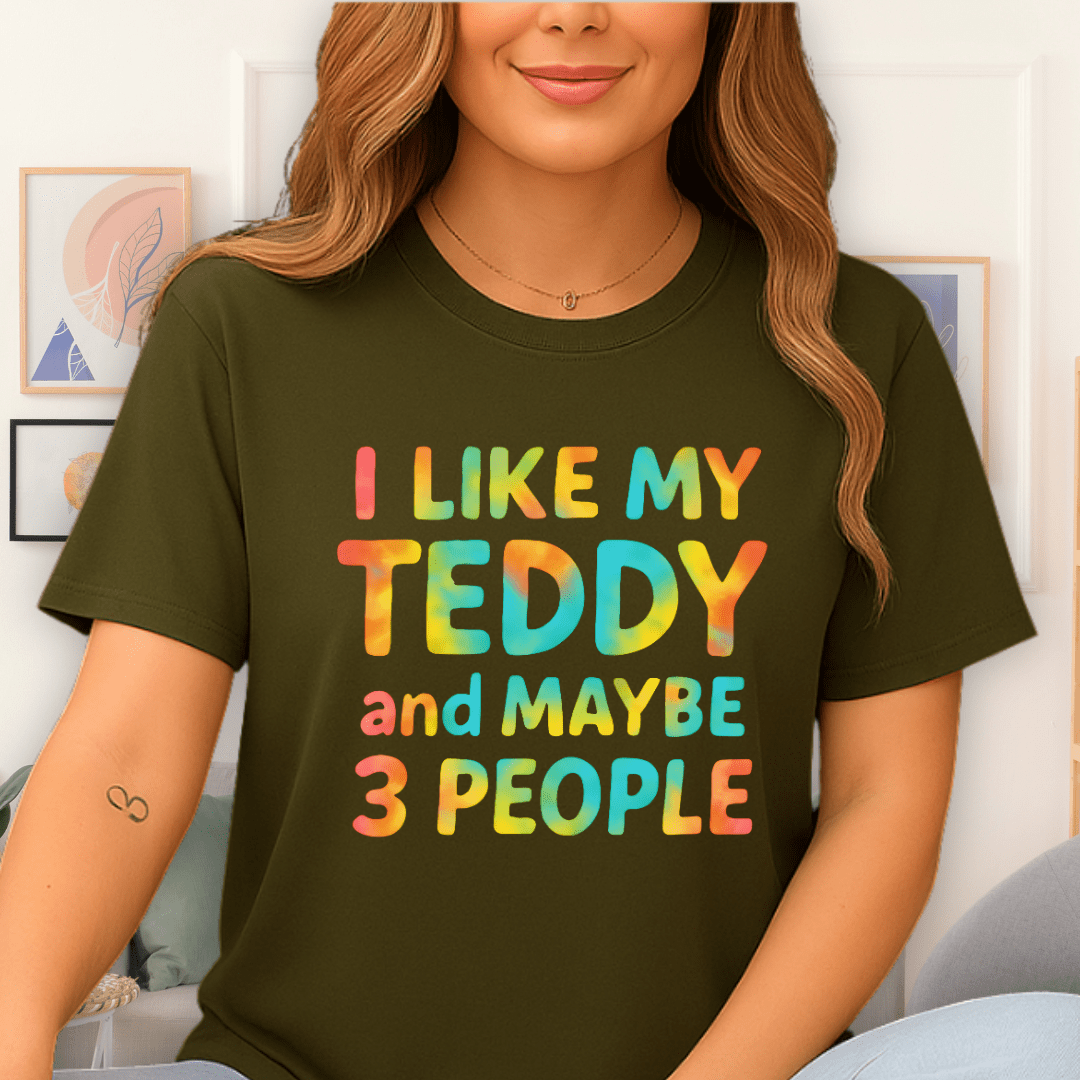 Cool Teds Teddy-Bear I'm Choosy T-Shirt Military Green / S
