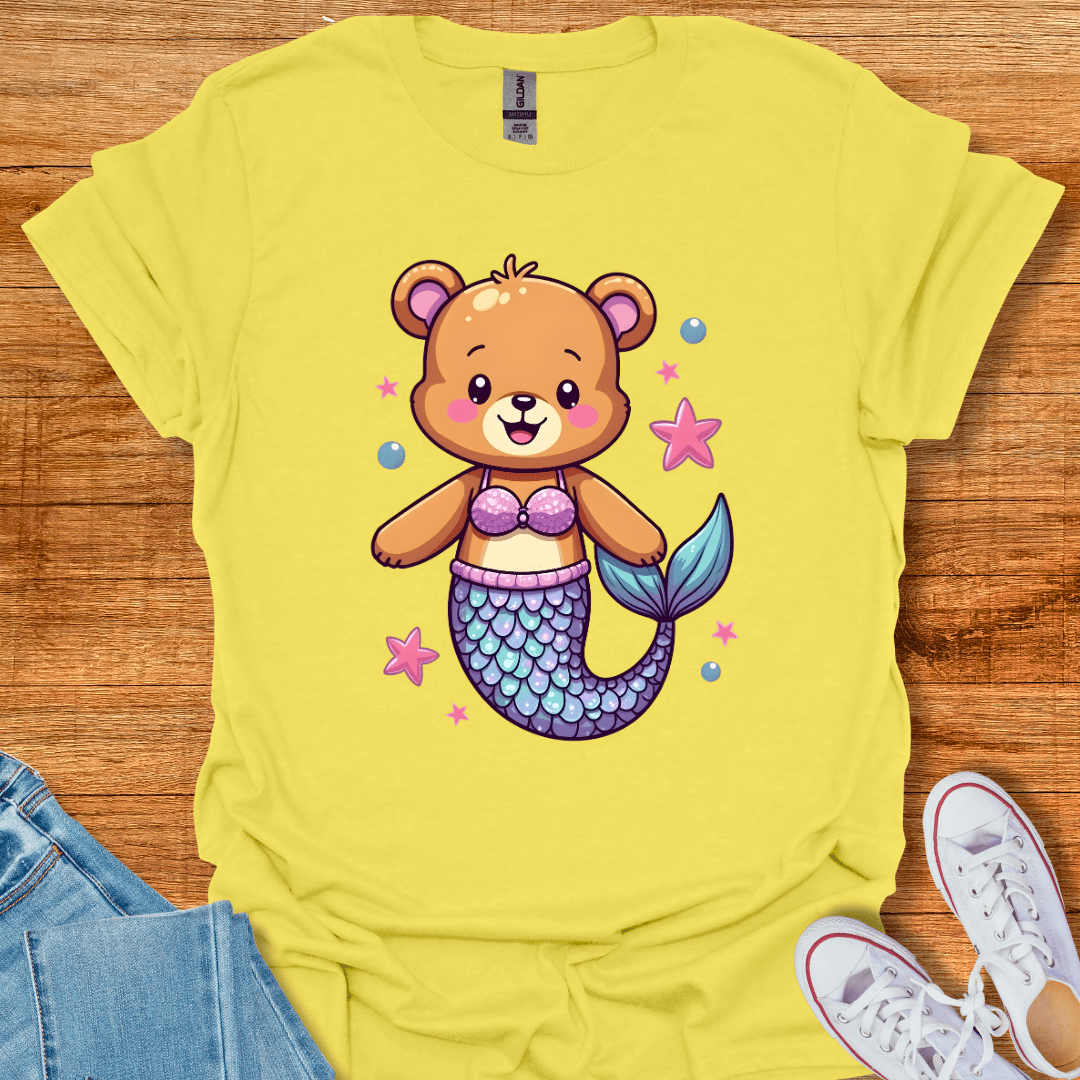 Cool Teds Teddy-Bear Mermaid T-Shirt Cornsilk / S