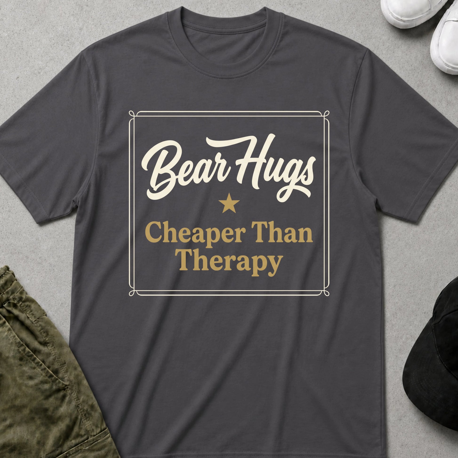 Cool Teds Teddy-Bear Cheap Therapy T-Shirt Charcoal / S