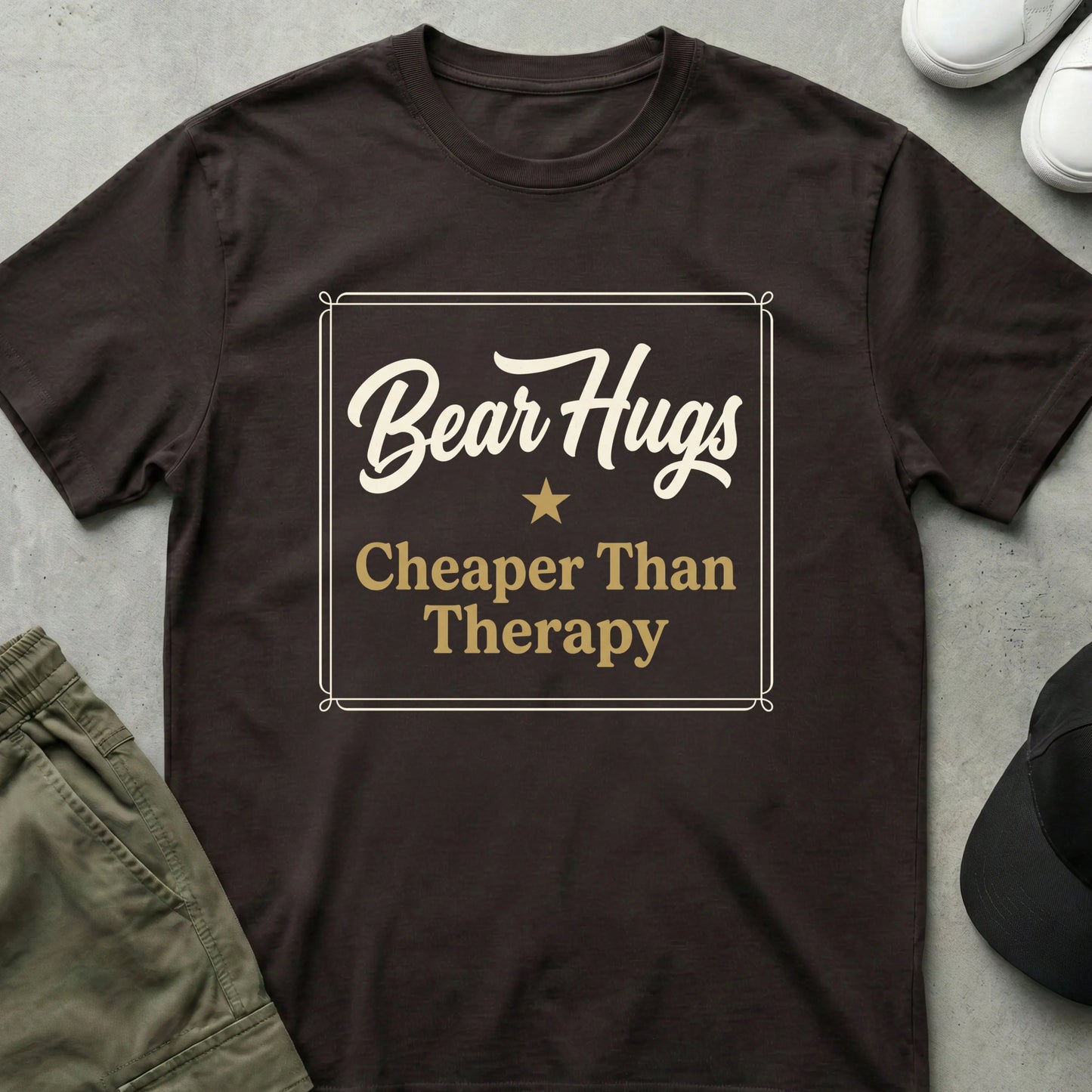 Cool Teds Teddy-Bear Cheap Therapy T-Shirt Dark Chocolate / S