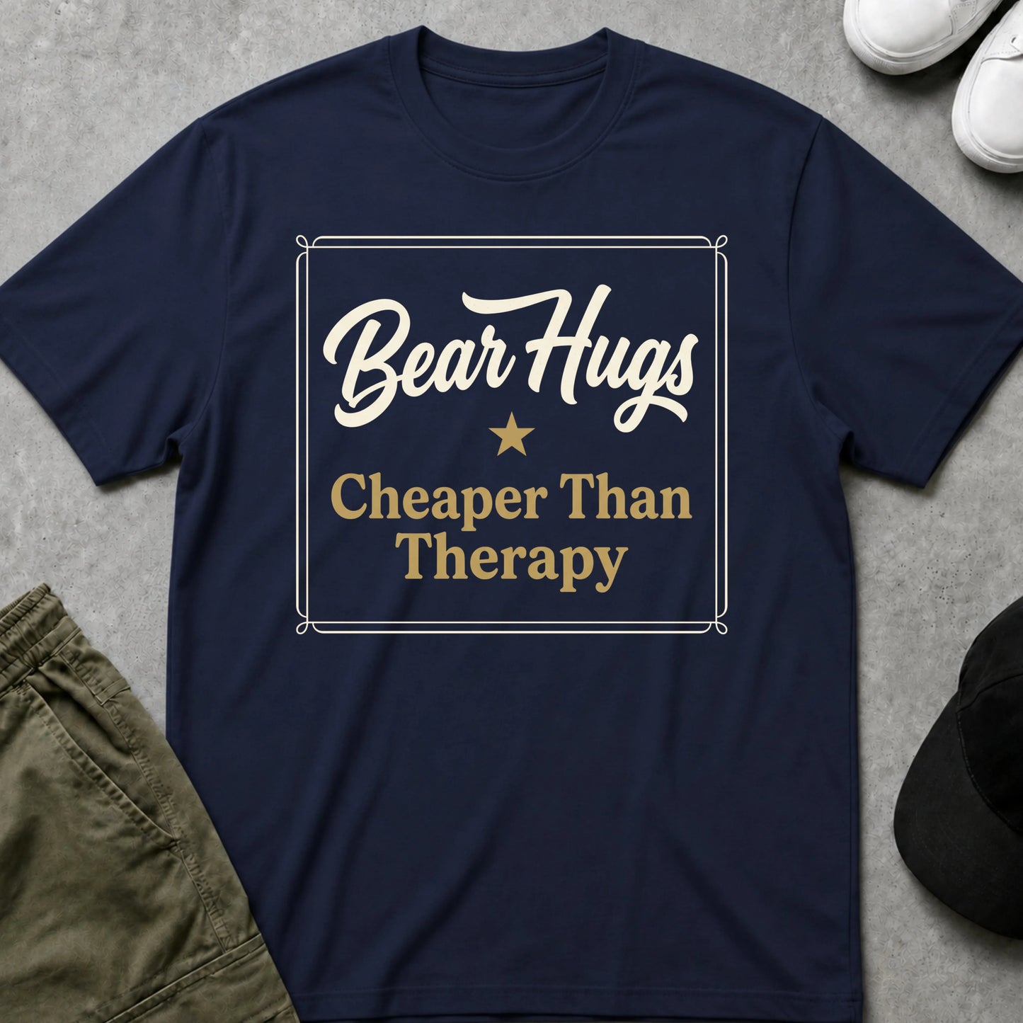 Cool Teds Teddy-Bear Cheap Therapy T-Shirt Navy / S