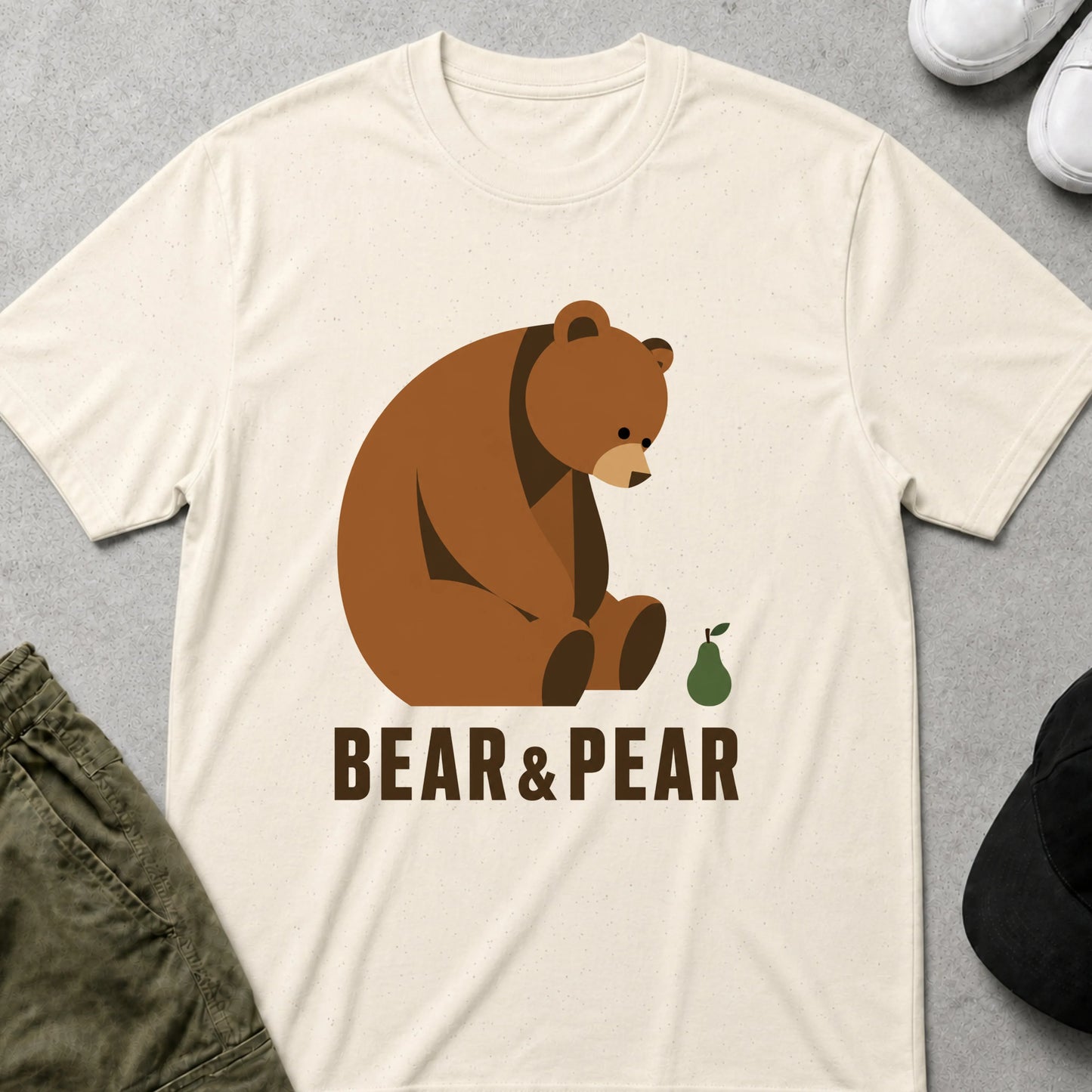 Cool Teds Teddy-Bear Bear & Pear T-Shirt Natural / S