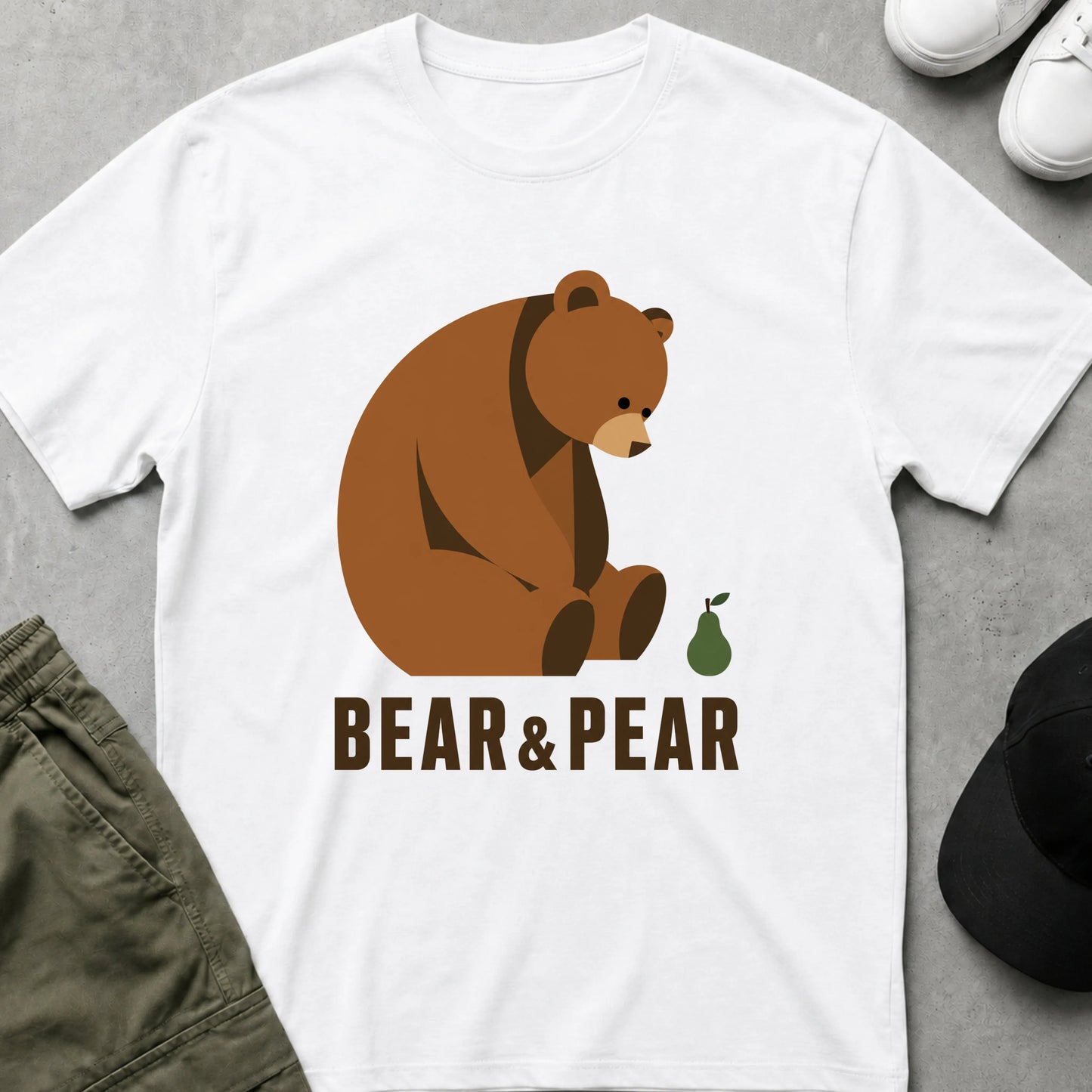 Cool Teds Teddy-Bear Bear & Pear T-Shirt White / S