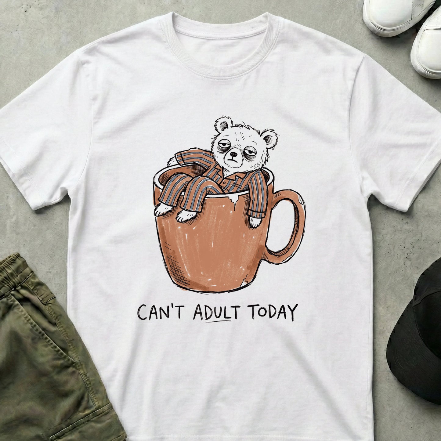 Cool Teds Teddy-Bear Barely Brewed T-shirt White / S