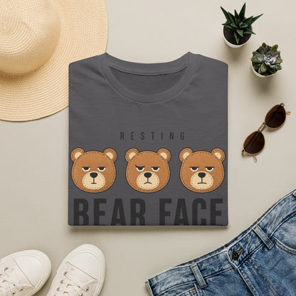 Cool Teds Teddy-Bear Resting Bear Face T-Shirt Charcoal / S