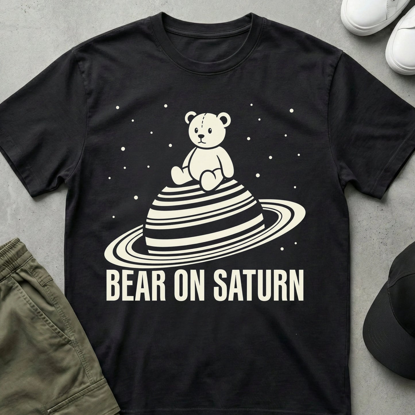Cool Teds Teddy-Bear Planet Plush T-Shirt Black / S