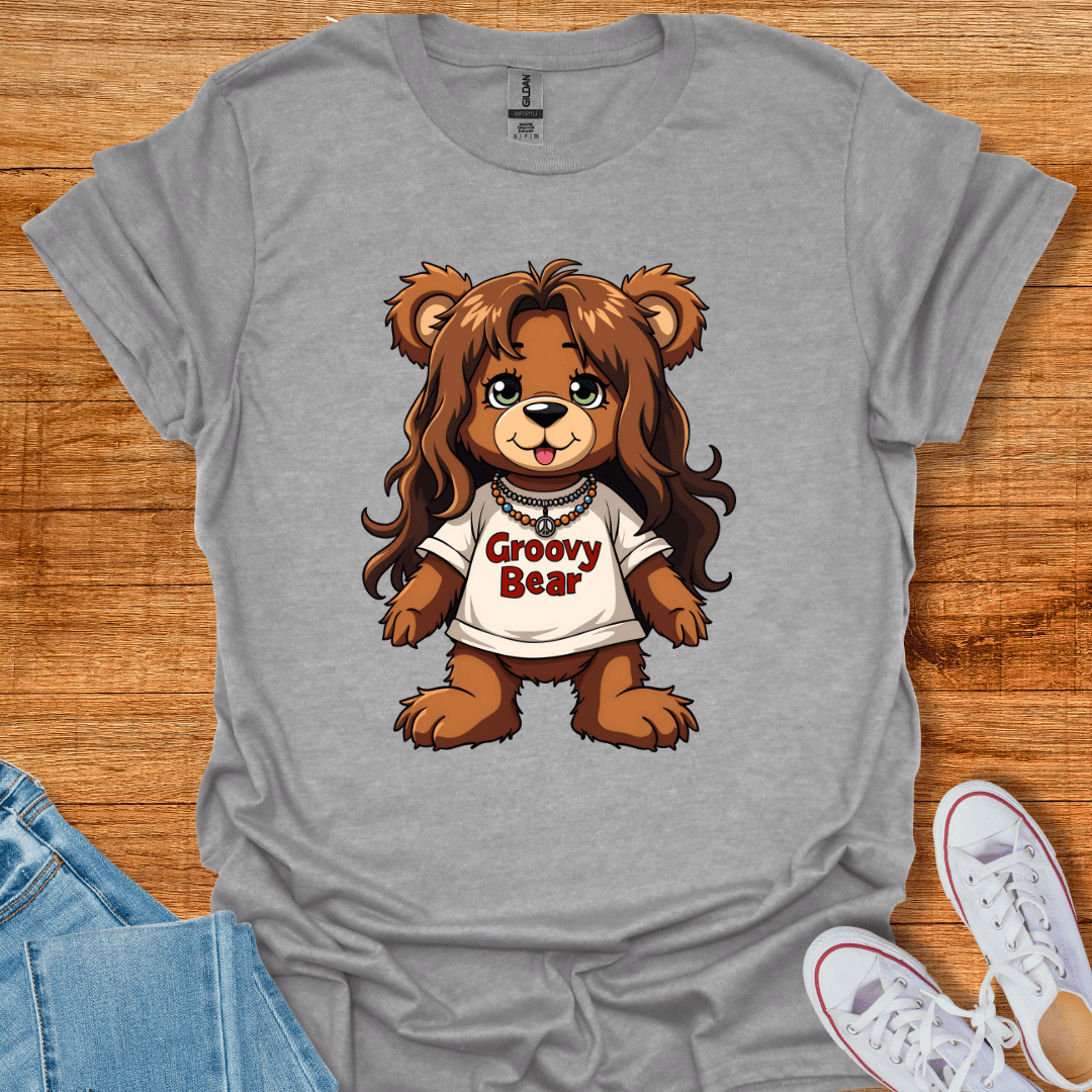 Cool Teds Teddy-Bear Groovy Bear T-Shirt Sport Grey / S