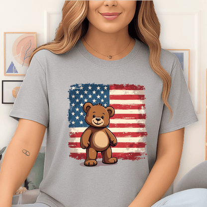Patriot Bear T-Shirt Sport Grey
