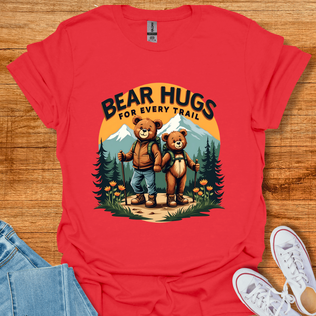 Cool Teds Teddy-Bear Hiking Bears T-Shirt Red / S