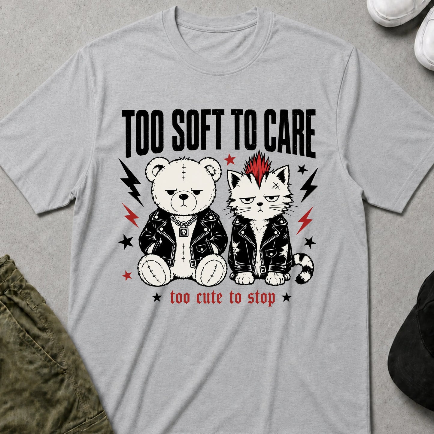 Too Cute to Stop T-Shirt Sport Grey