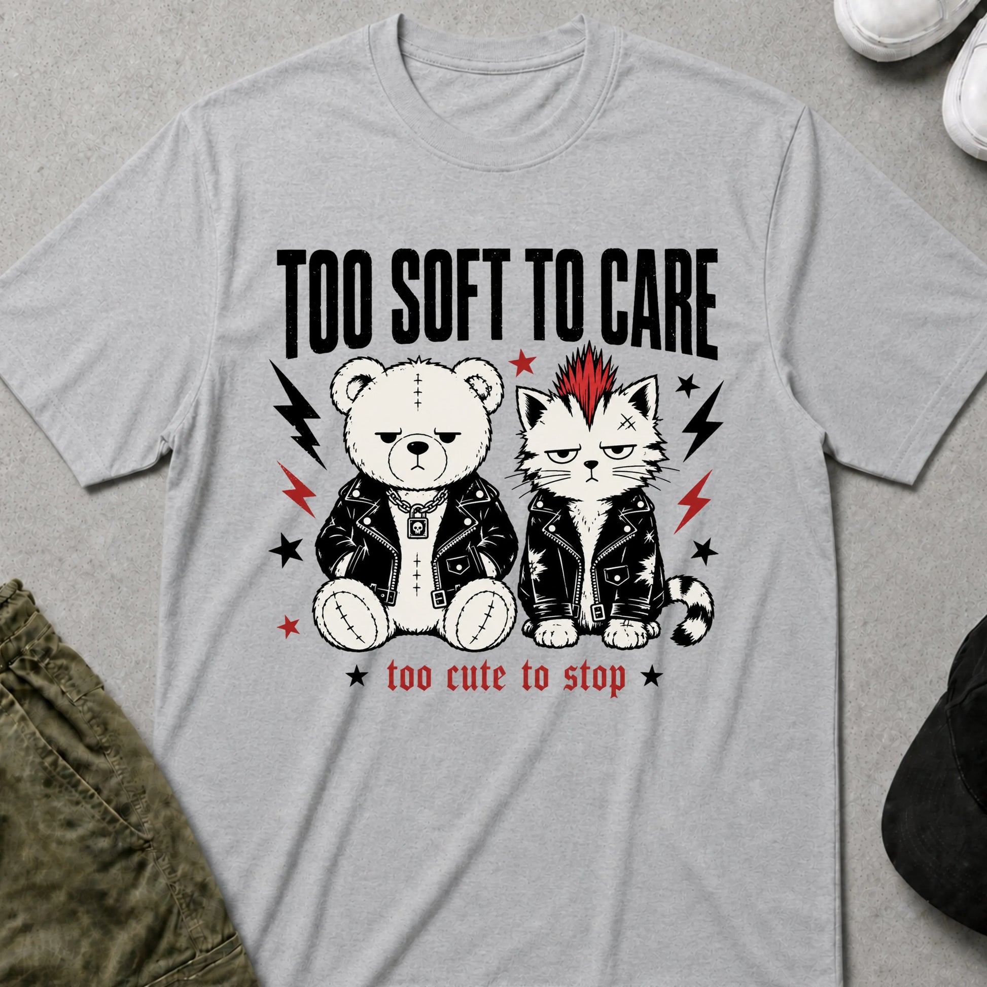 Too Cute to Stop T-Shirt Sport Grey