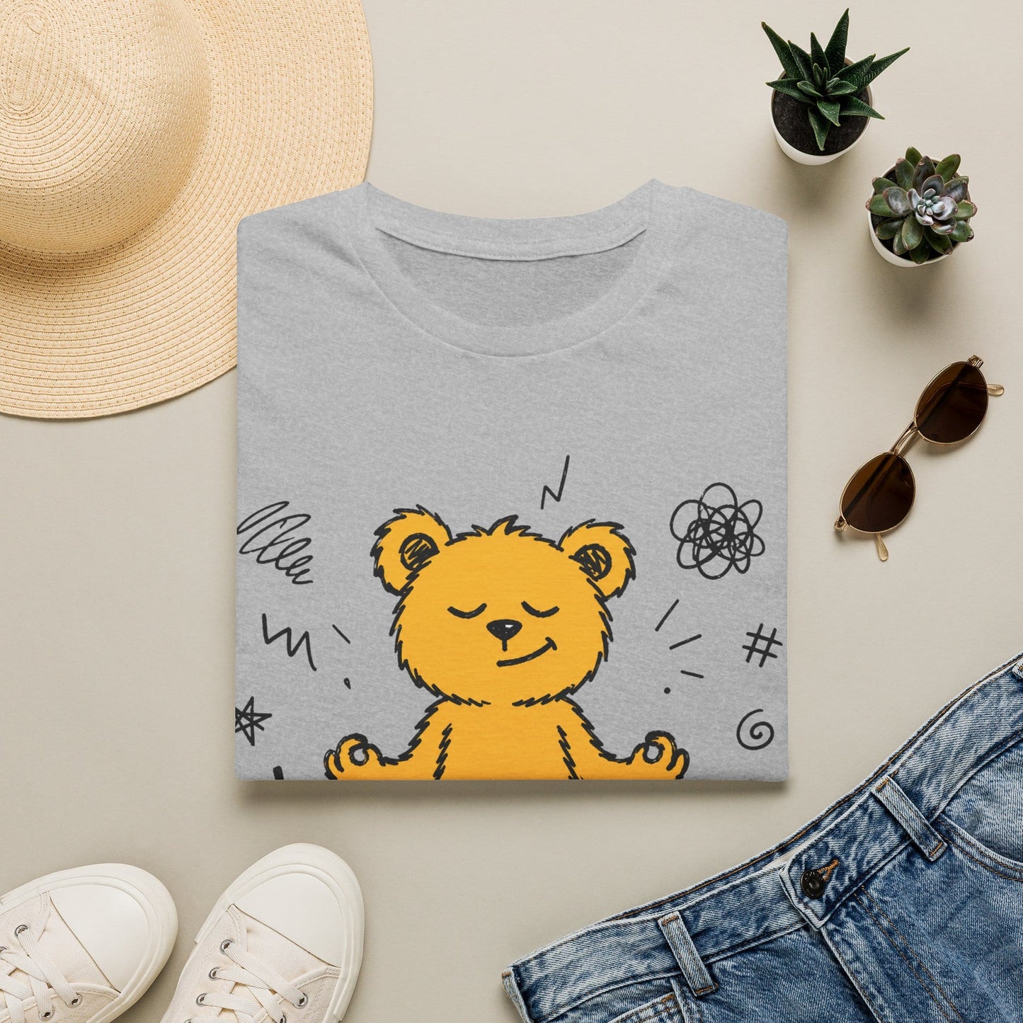 Printify Teddy-Bear Still Unbothered T-Shirt Sport Grey / S
