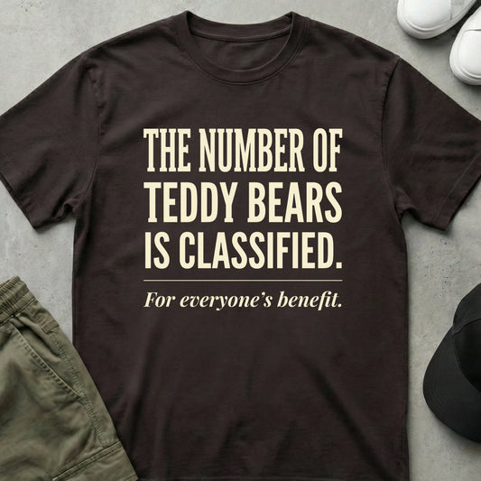 Printify Teddy-Bear Classified T-Shirt Dark Chocolate / S