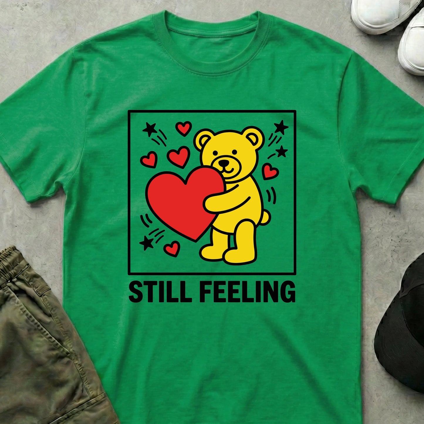 Cool Teds Teddy-Bear I'm Feeling the Love T-Shirt Irish Green / S