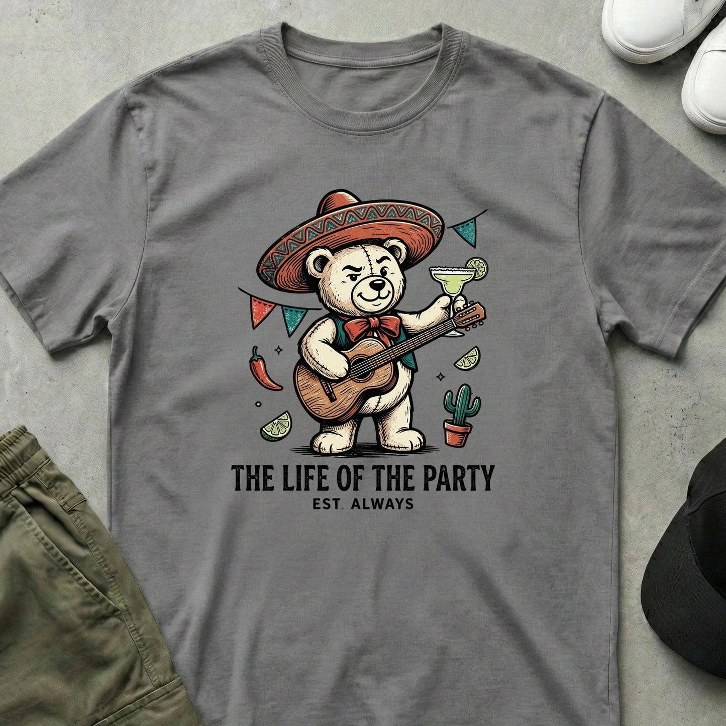 Mariachi Bear T-Shirt Sport Grey