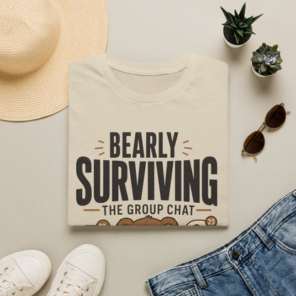 Cool Teds Teddy-Bear Group Chat Survival T-Shirt Sand / S