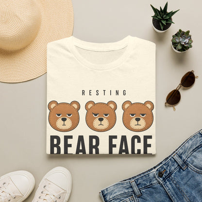Cool Teds Teddy-Bear Resting Bear Face T-Shirt Natural / S