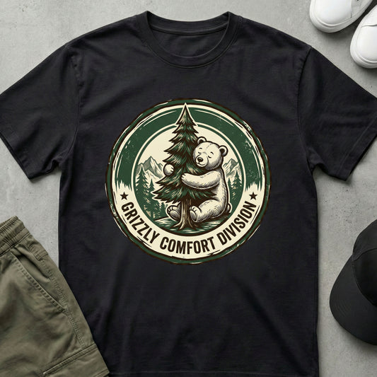 Cool Teds Teddy-Bear Grizzly Comfort T-Shirt Black / S