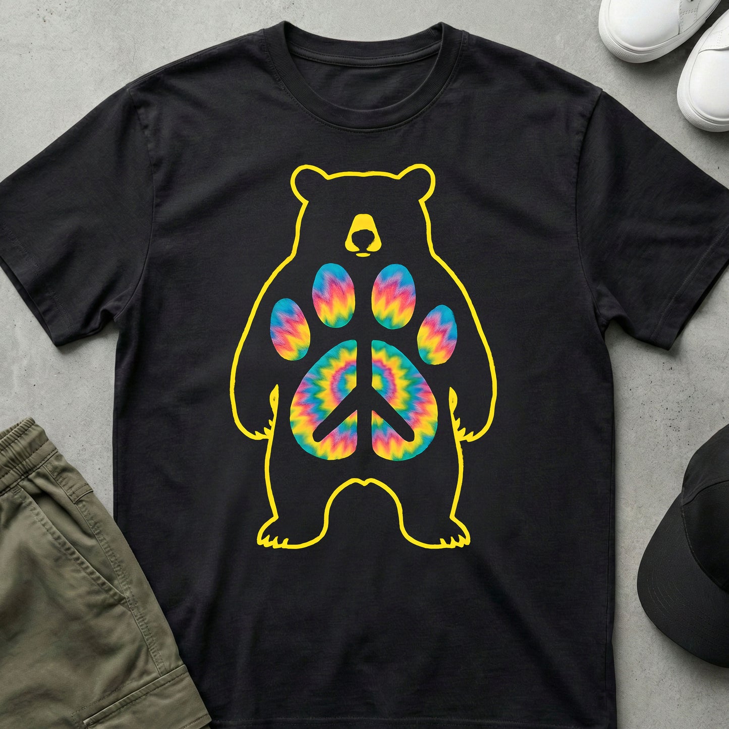 Peace Bear T-Shirt Black