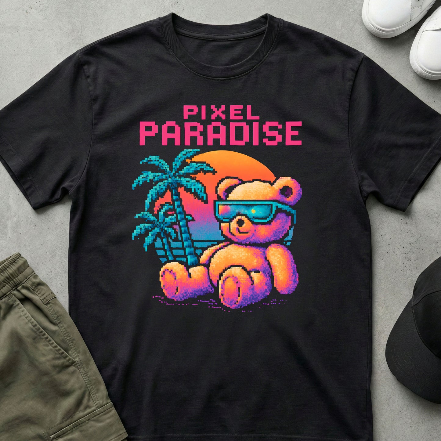 Pixel Paradise T-Shirt Black