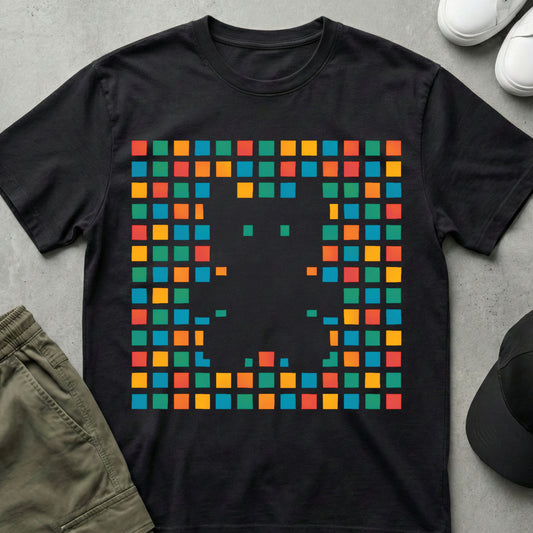 Cool Teds Teddy-Bear Pixel Bear T-Shirt Black / S
