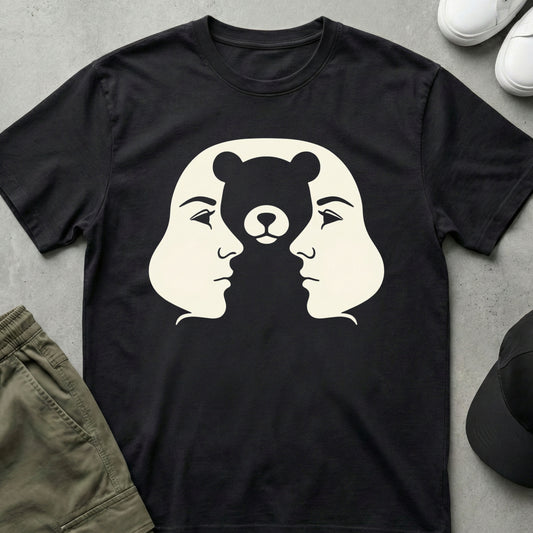Cool Teds Teddy-Bear Hidden Bear T-Shirt Black / S