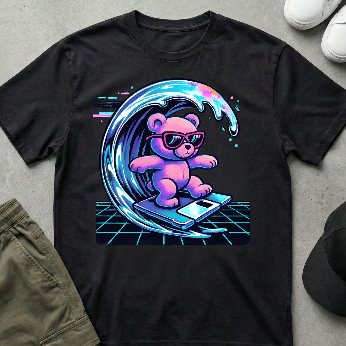 Floppy Disk Surfer T-Shirt Black