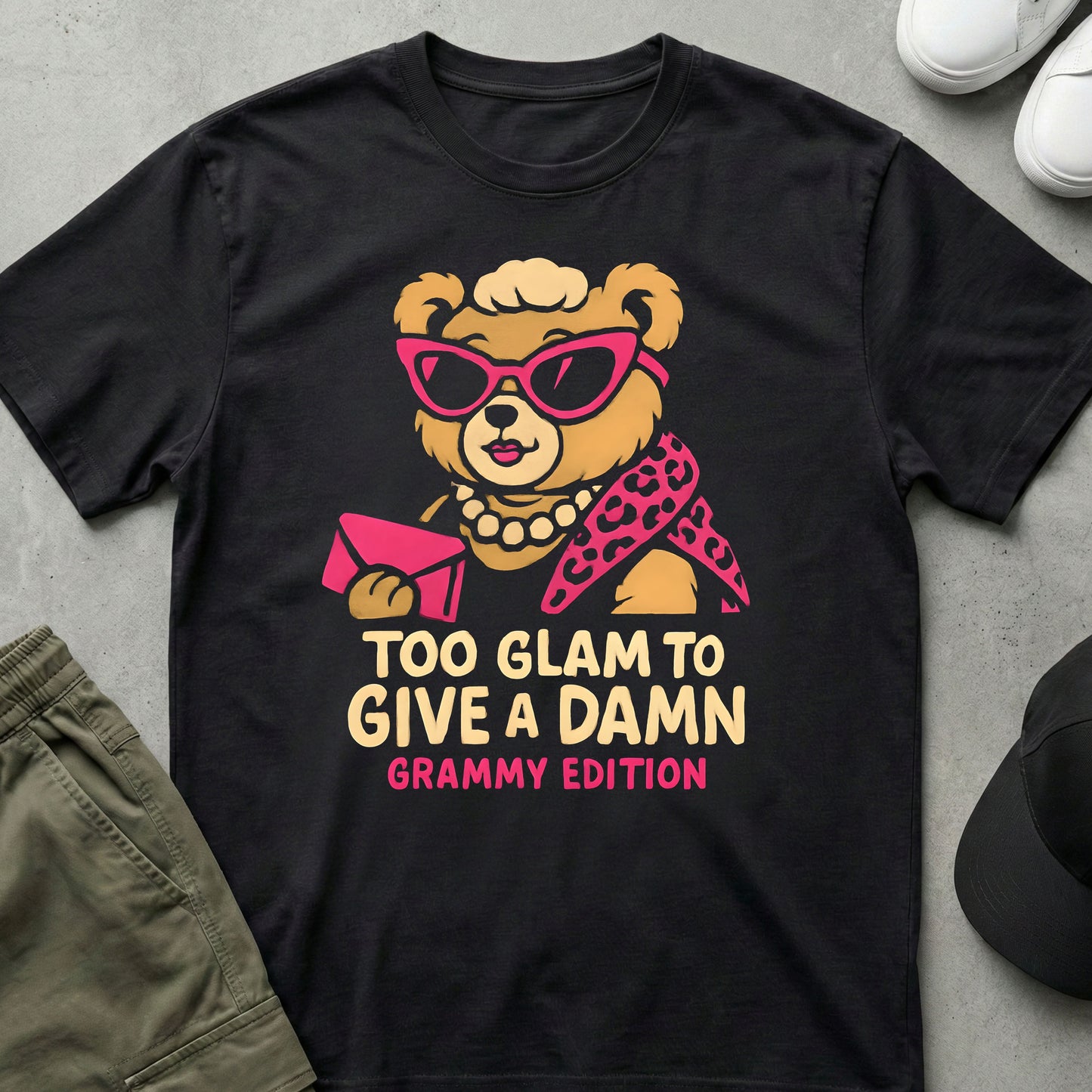 Granny Glam T-Shirt Black