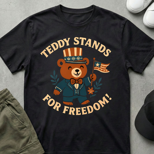 Cool Teds Teddy-Bear Freedom T-Shirt Black / S