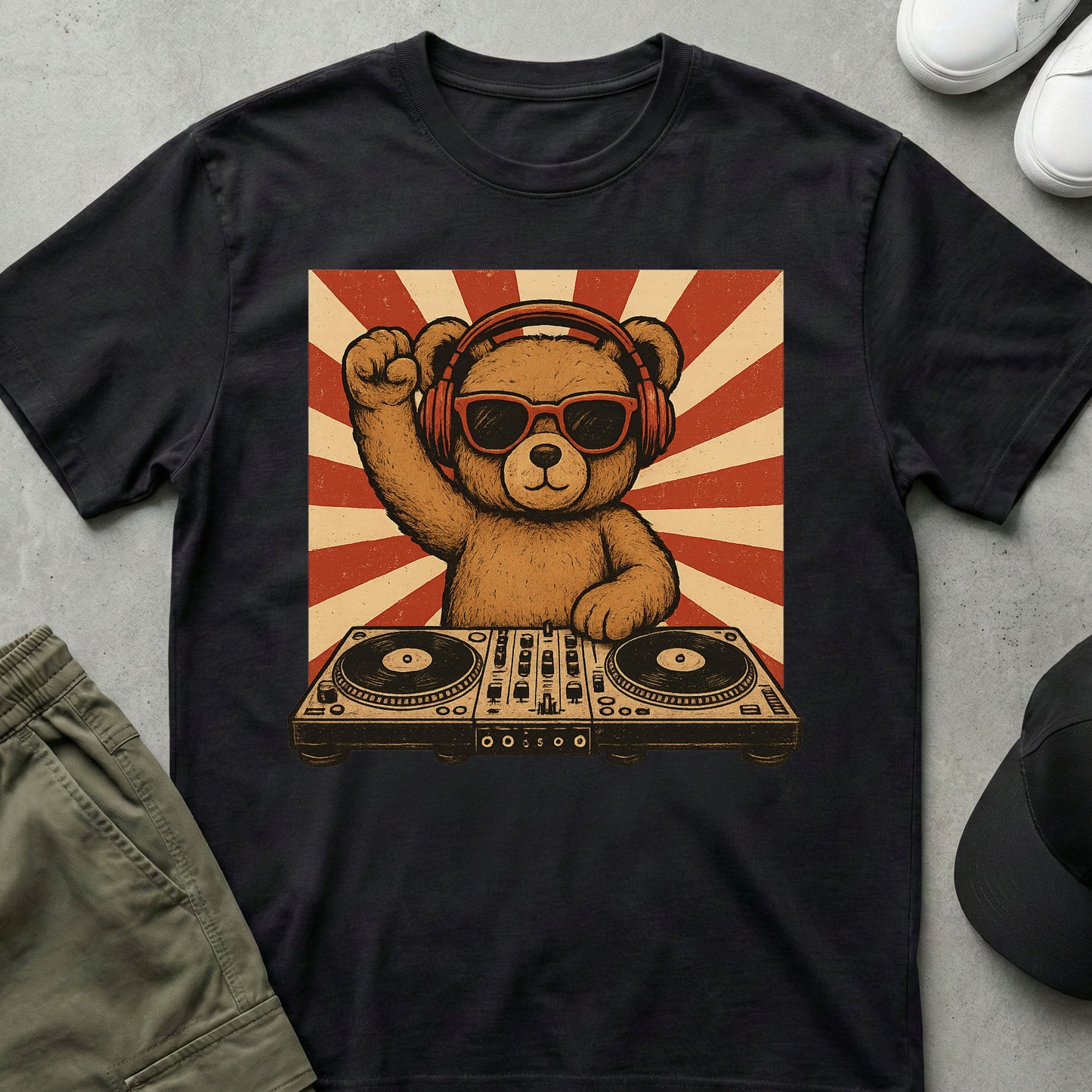 DJ Bear T-Shirt Black